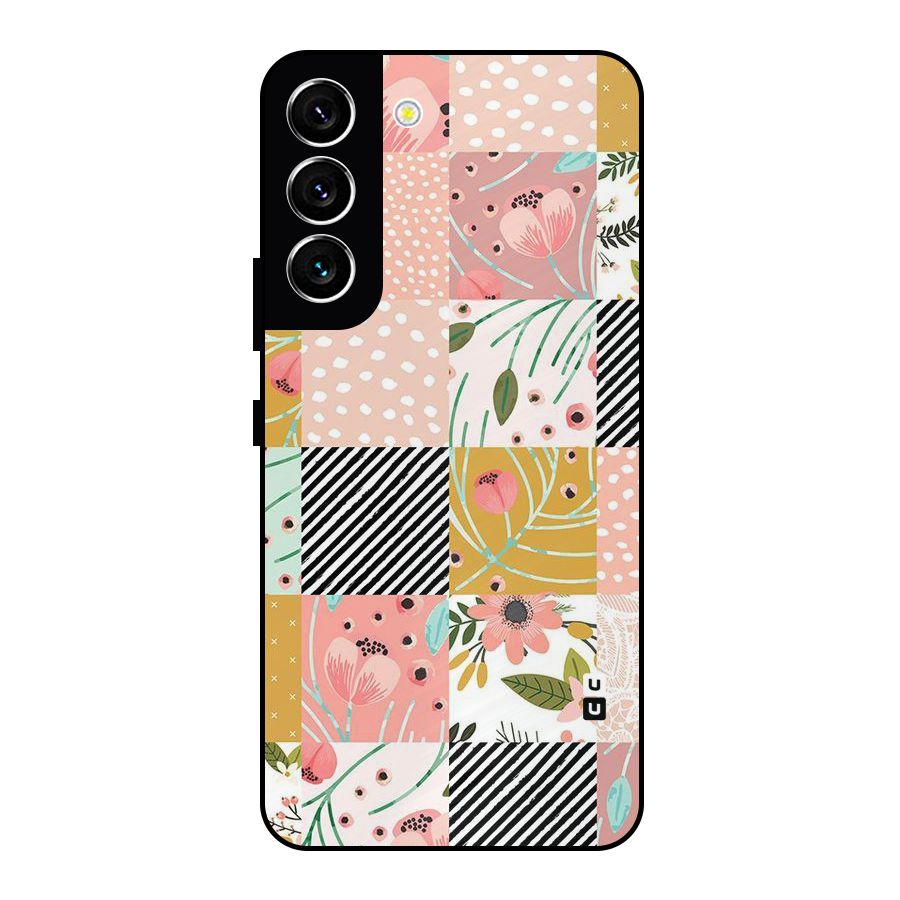 Leaf Stripe Polka Metal Back Case for Galaxy S22 5G