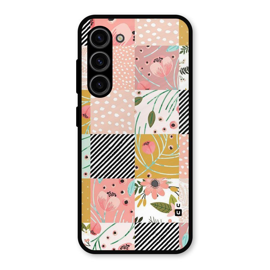 Leaf Stripe Polka Metal Back Case for Galaxy S23