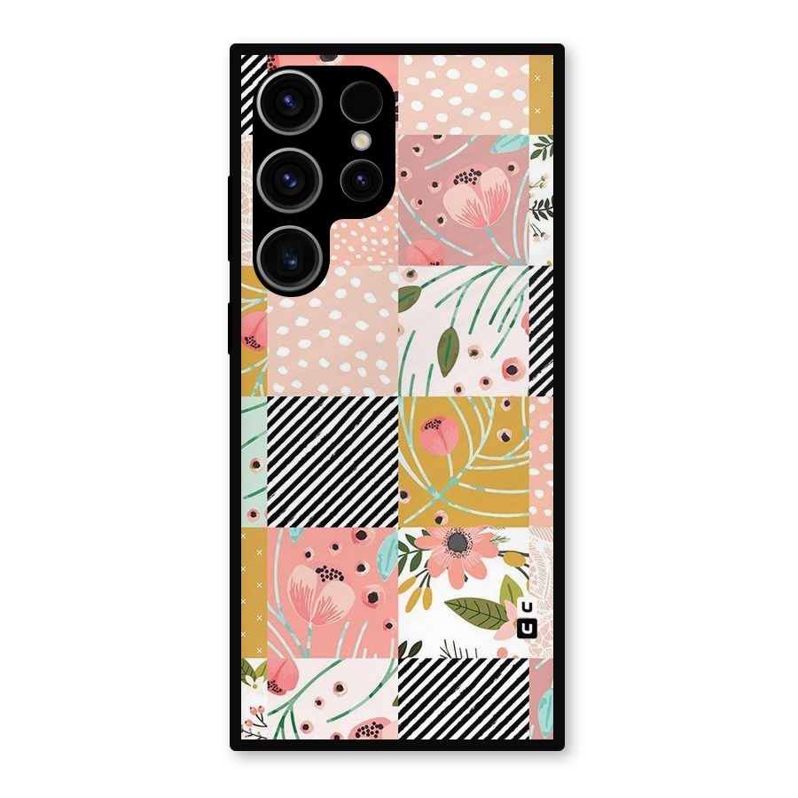 Leaf Stripe Polka Metal Back Case for Galaxy S23 Ultra