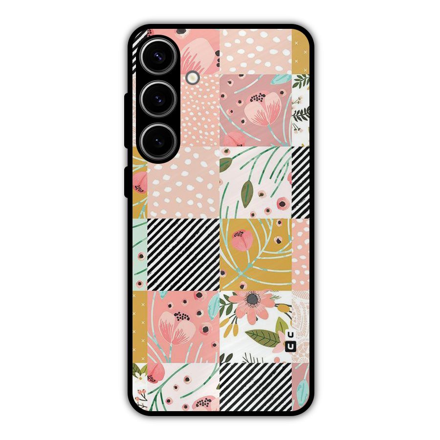 Leaf Stripe Polka Metal Back Case for Galaxy S24 Plus