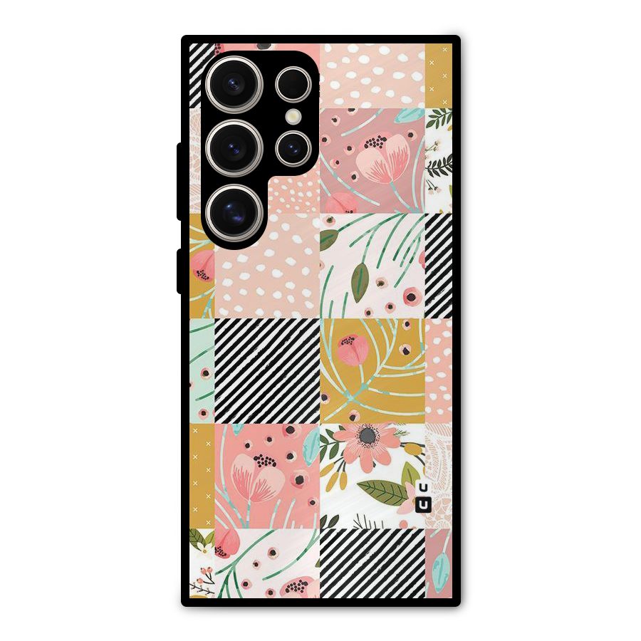 Leaf Stripe Polka Metal Back Case for Galaxy S24 Ultra