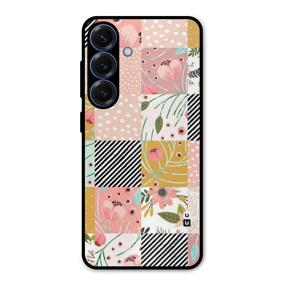 Leaf Stripe Polka Metal Back Case for Galaxy S25
