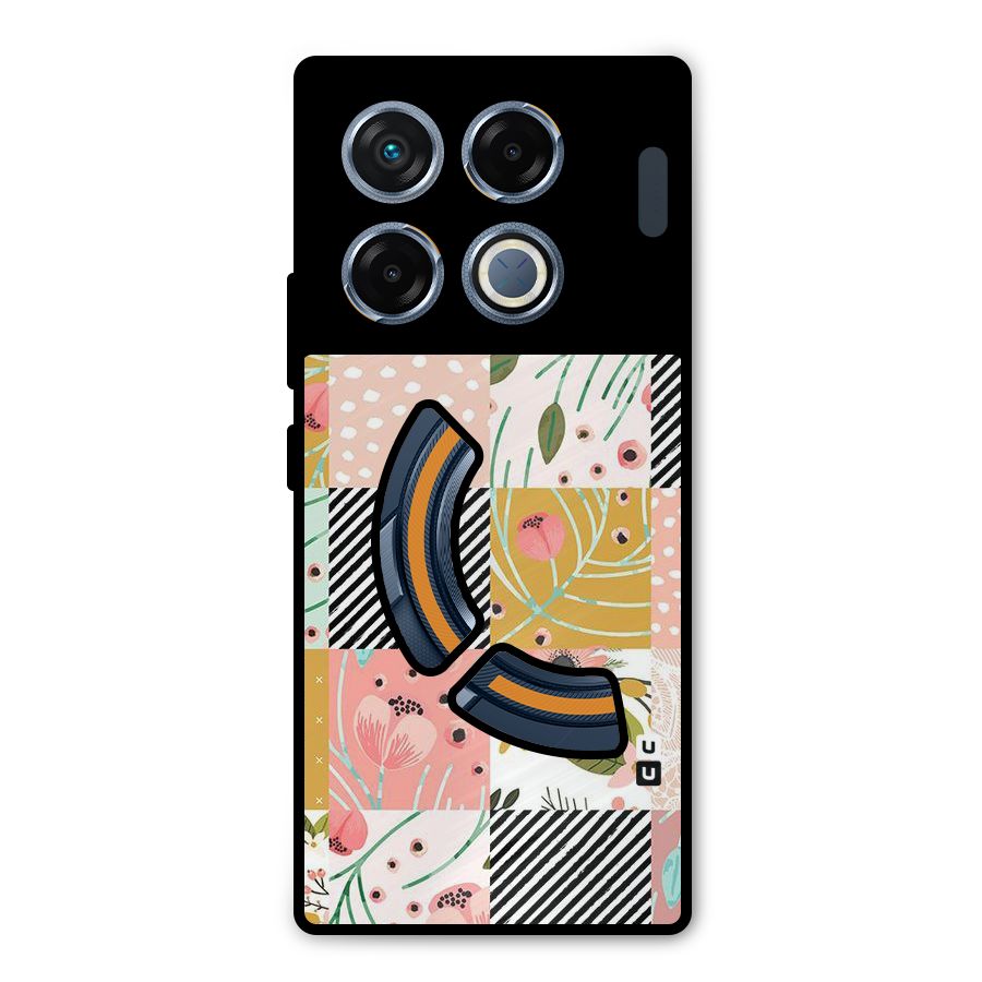 Leaf Stripe Polka Metal Back Case for Infinix GT 20 Pro
