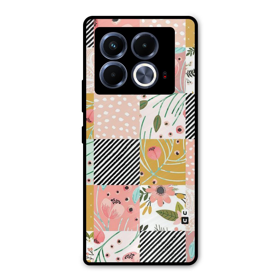 Leaf Stripe Polka Metal Back Case for Infinix Note 40 5G