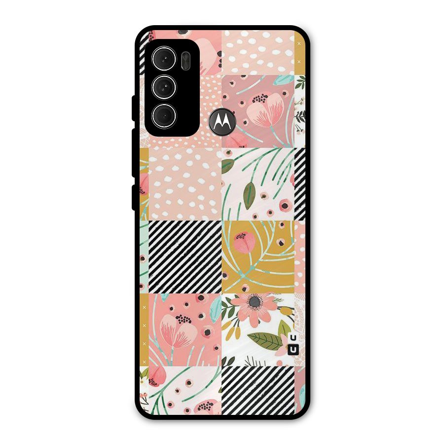 Leaf Stripe Polka Metal Back Case for Moto G60