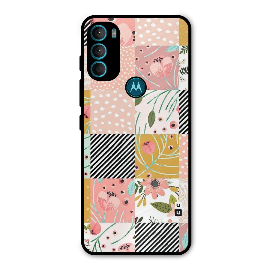 Leaf Stripe Polka Metal Back Case for Moto G71 5G