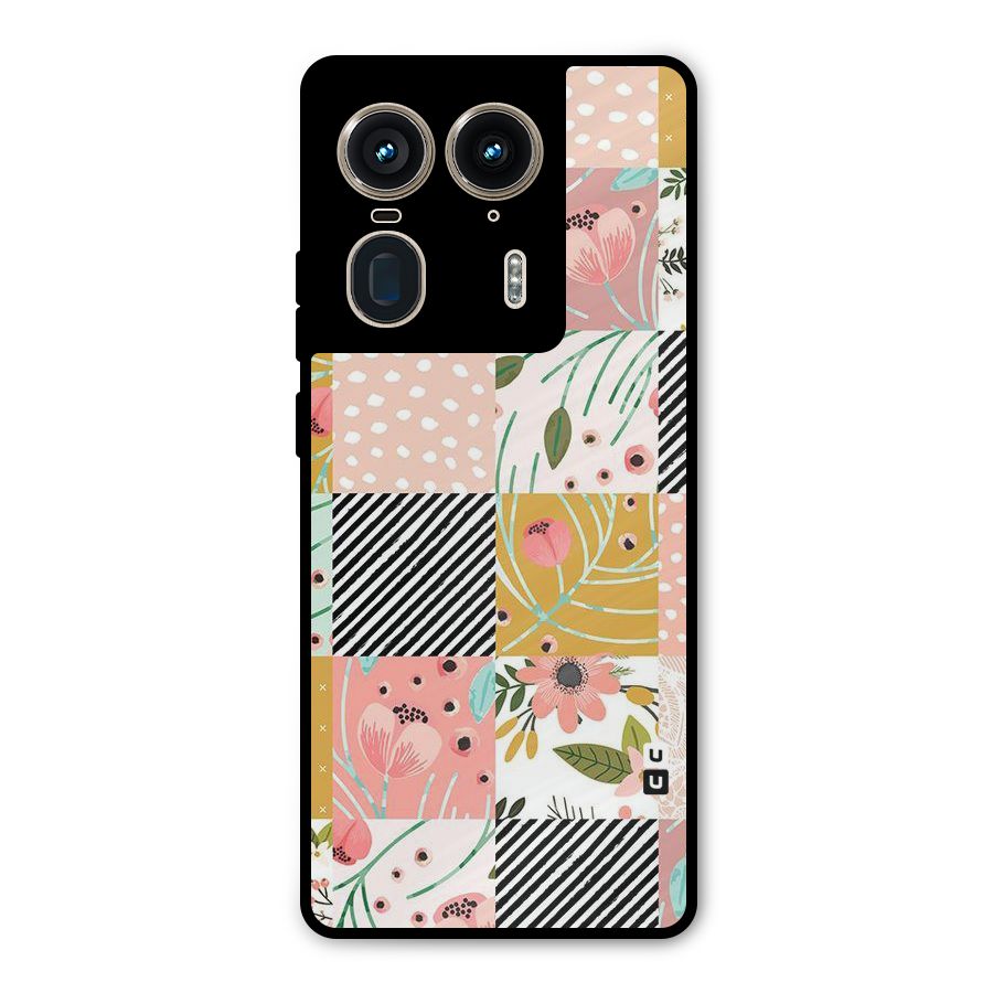 Leaf Stripe Polka Metal Back Case for Motorola Edge 50 Ultra