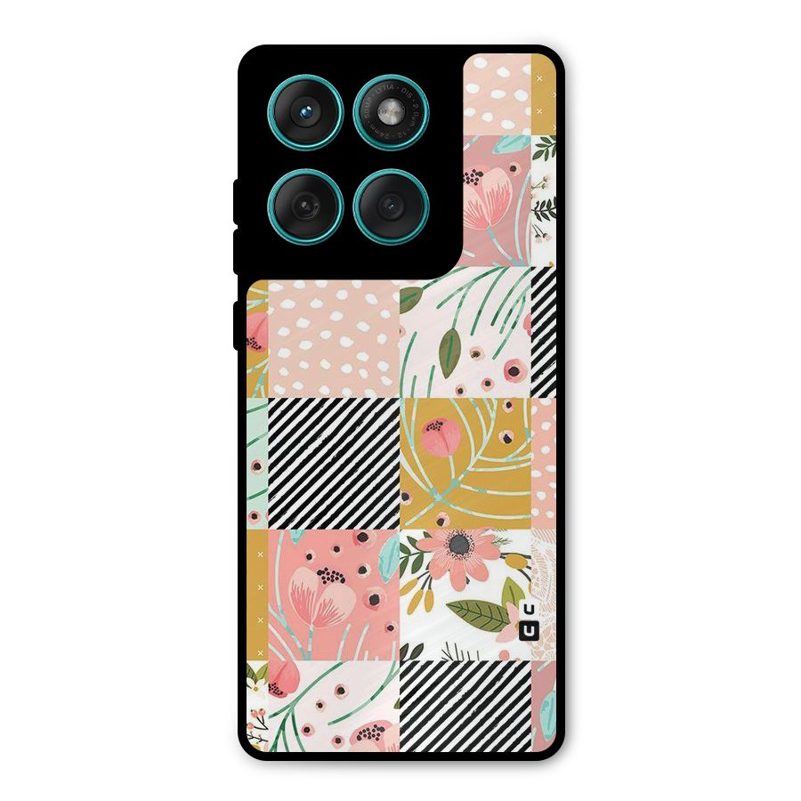 Leaf Stripe Polka Metal Back Case for Motorola Edge 60