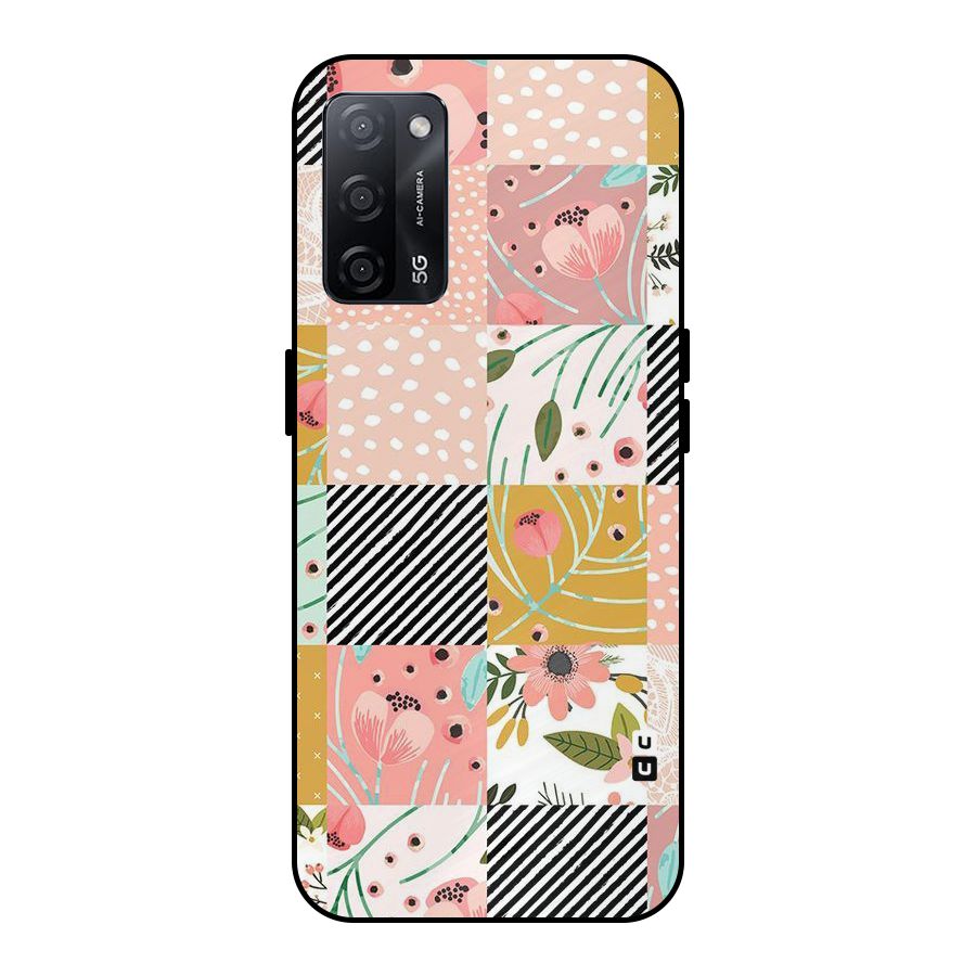 Leaf Stripe Polka Metal Back Case for Oppo A53s 5G