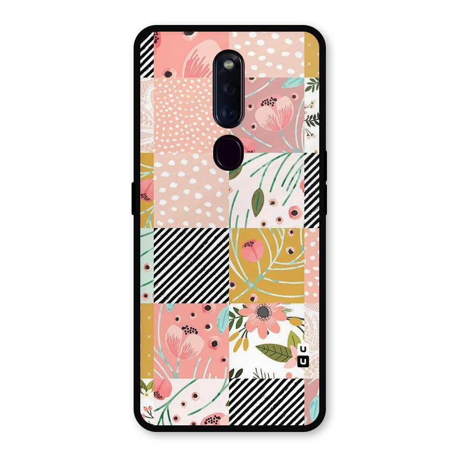 Leaf Stripe Polka Metal Back Case for Oppo F11 Pro