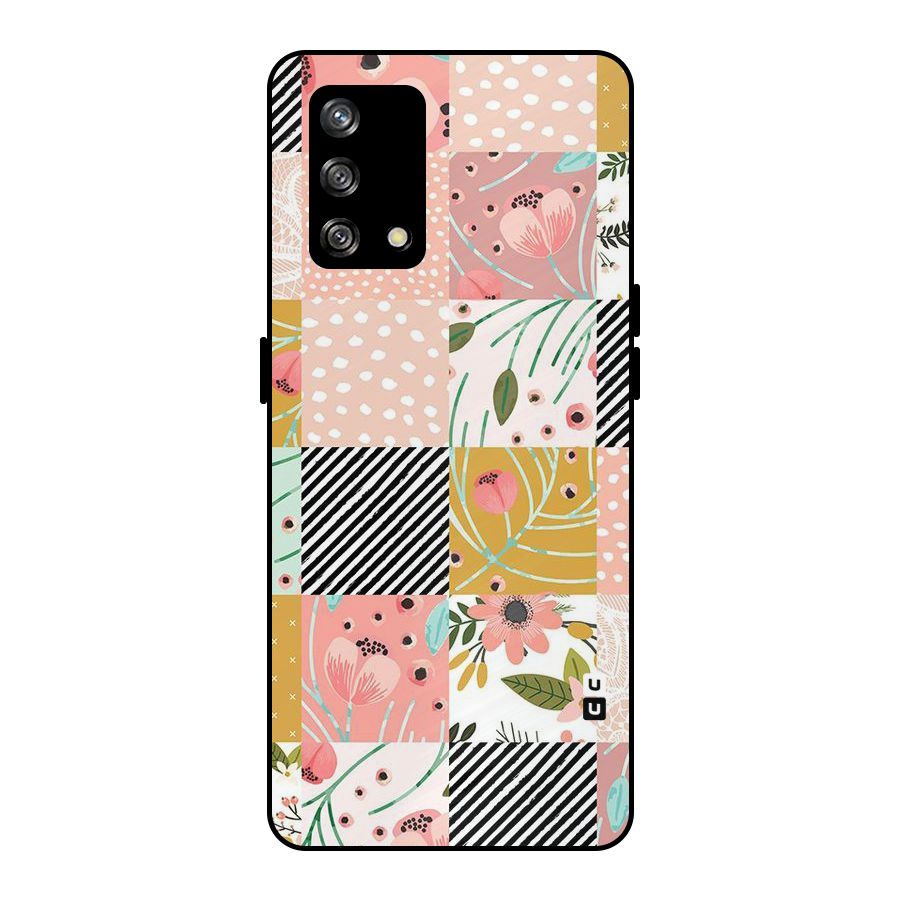 Leaf Stripe Polka Metal Back Case for Oppo F19