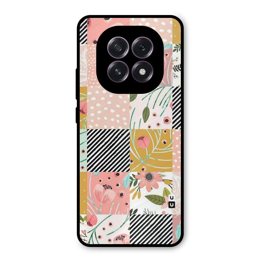 Leaf Stripe Polka Metal Back Case for Oppo F29