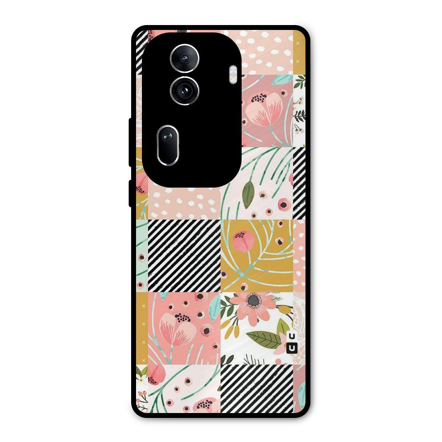 Leaf Stripe Polka Metal Back Case for Oppo Reno11 Pro 5G