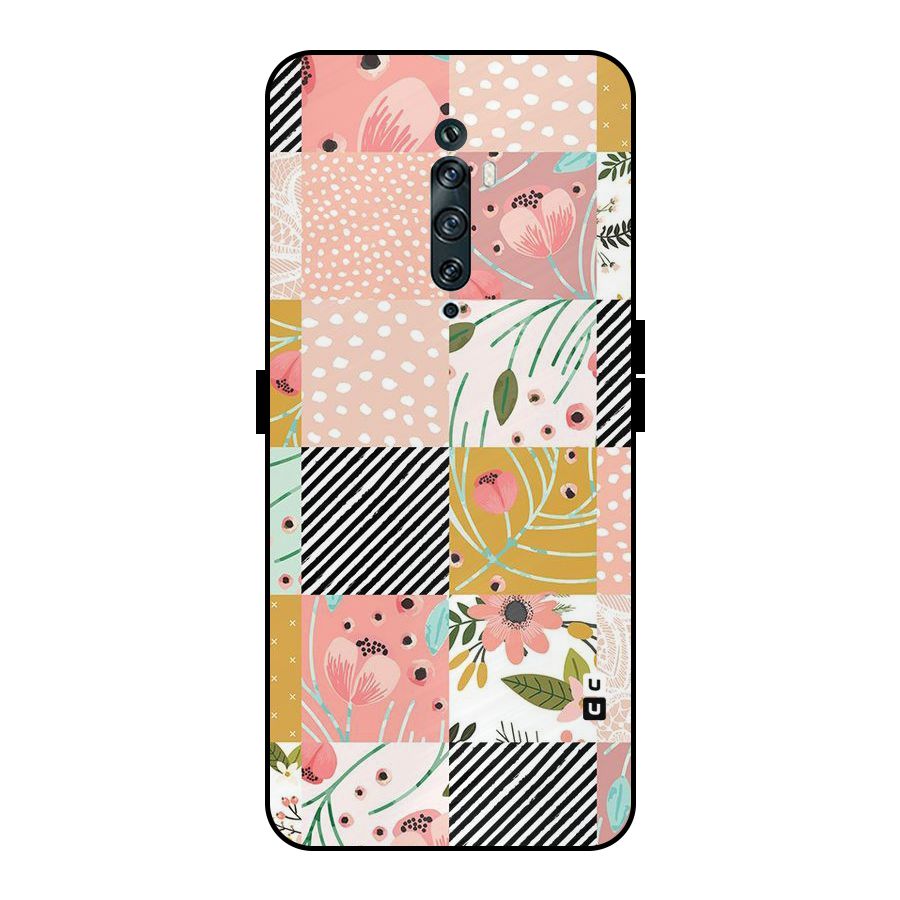 Leaf Stripe Polka Metal Back Case for Oppo Reno2 Z