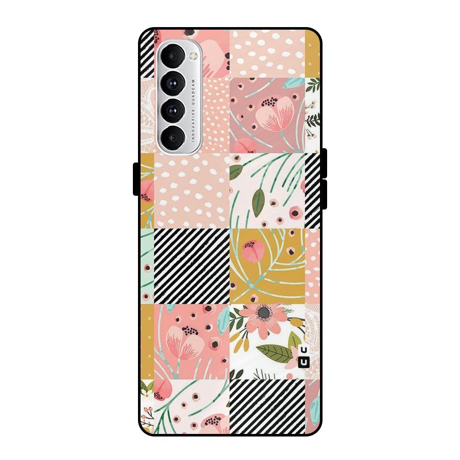 Leaf Stripe Polka Metal Back Case for Oppo Reno4 Pro