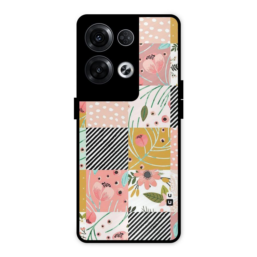 Leaf Stripe Polka Metal Back Case for Oppo Reno8 Pro 5G
