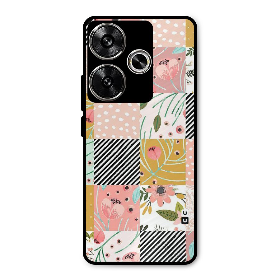 Leaf Stripe Polka Metal Back Case for Poco F6