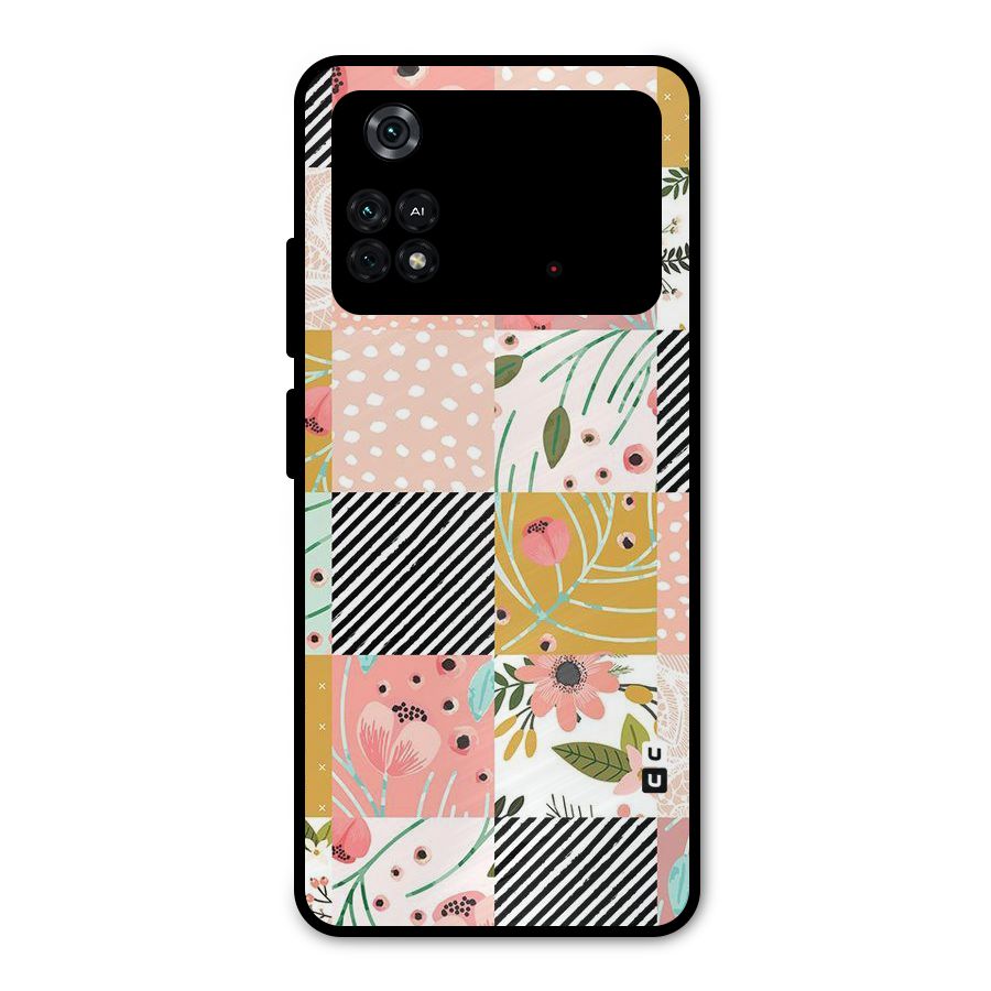 Leaf Stripe Polka Metal Back Case for Poco M4 Pro 4G
