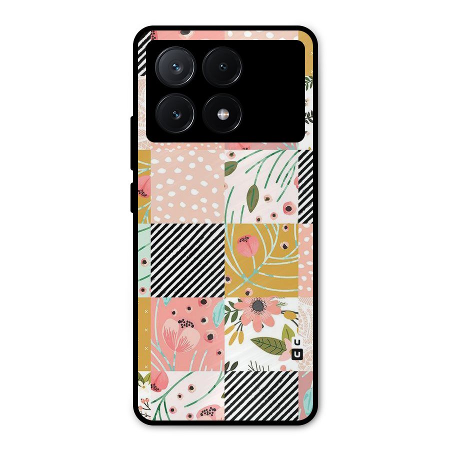 Leaf Stripe Polka Metal Back Case for Poco X6 Pro