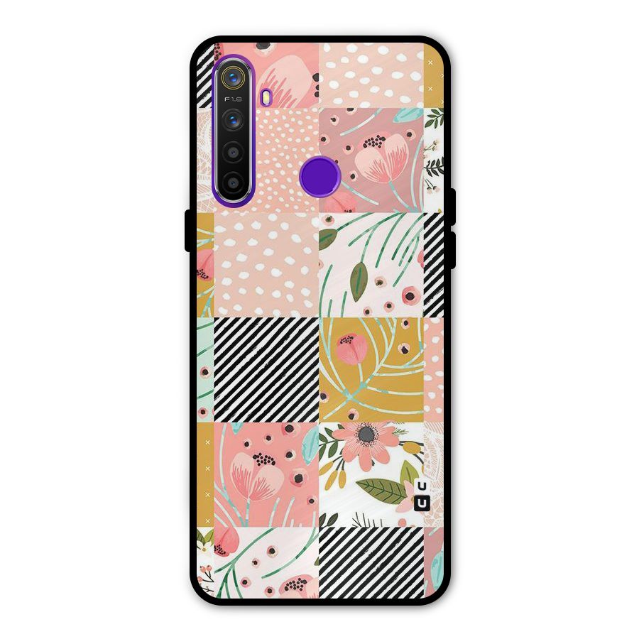 Leaf Stripe Polka Metal Back Case for Realme Narzo 10