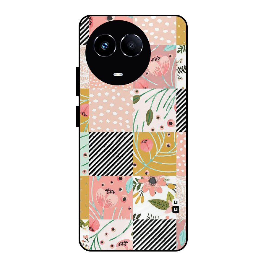 Leaf Stripe Polka Metal Back Case for Realme Narzo 60X