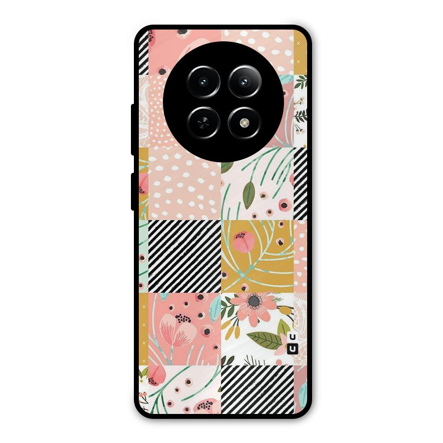 Leaf Stripe Polka Metal Back Case for Realme Narzo N65