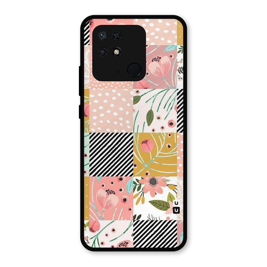 Leaf Stripe Polka Metal Back Case for Redmi 10