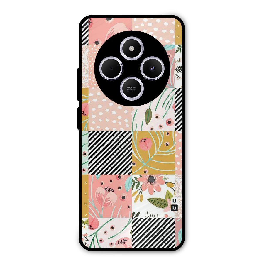 Leaf Stripe Polka Metal Back Case for Redmi 14C