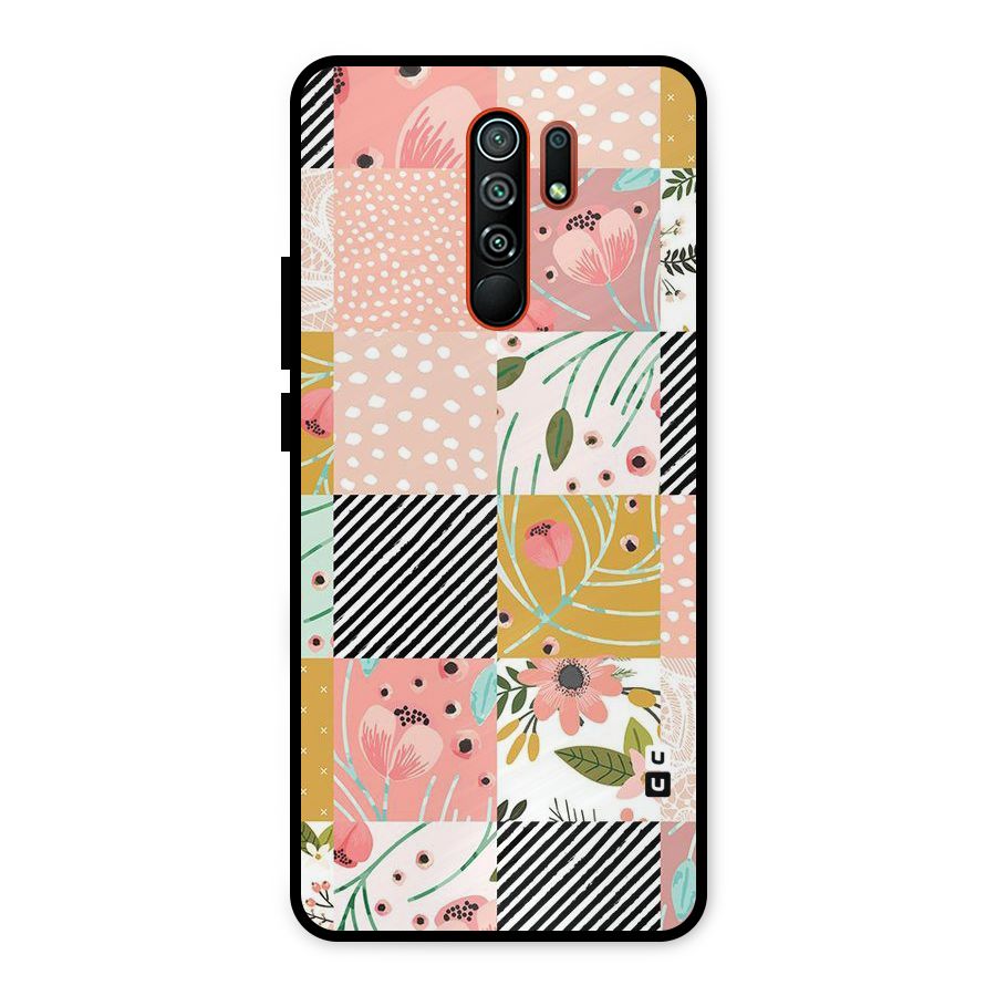 Leaf Stripe Polka Metal Back Case for Redmi 9 Prime