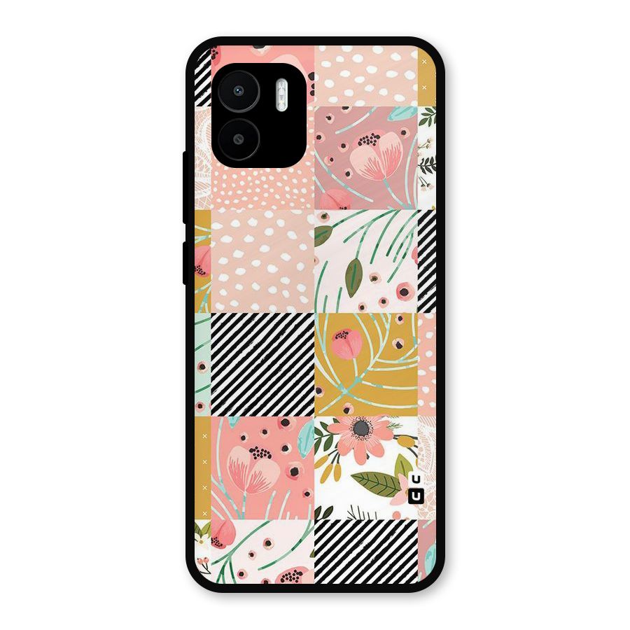 Leaf Stripe Polka Metal Back Case for Redmi A2
