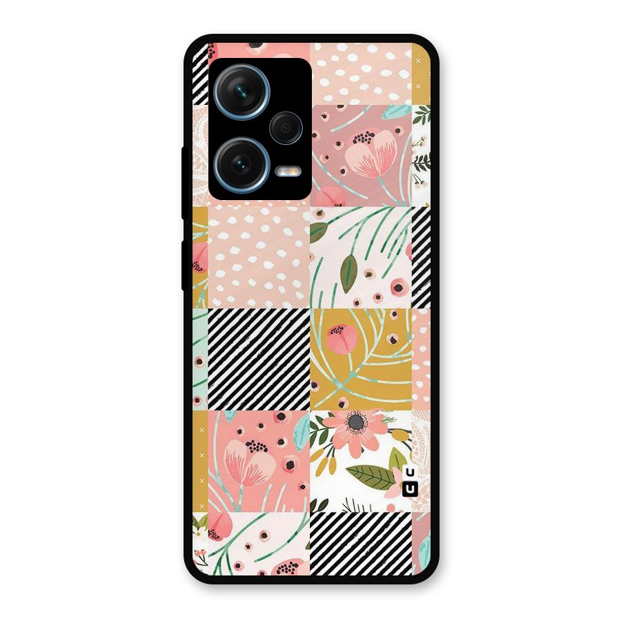 Leaf Stripe Polka Metal Back Case for Redmi Note 12 Pro Plus 5G