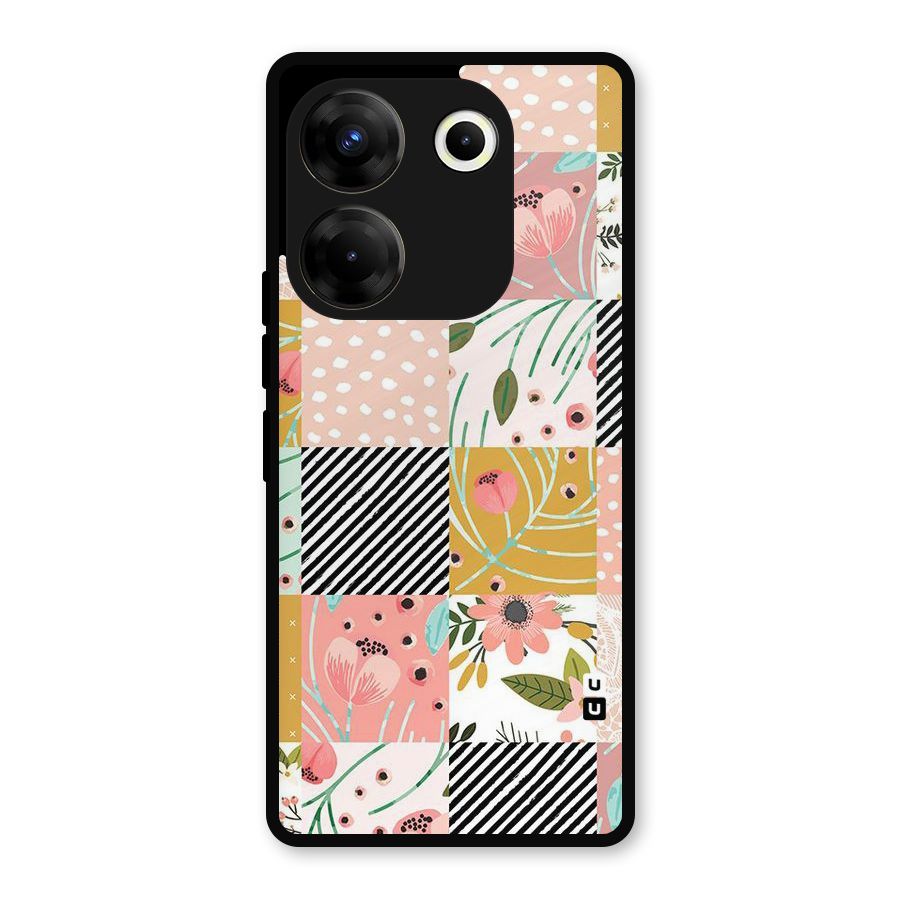 Leaf Stripe Polka Metal Back Case for Tecno Camon 20
