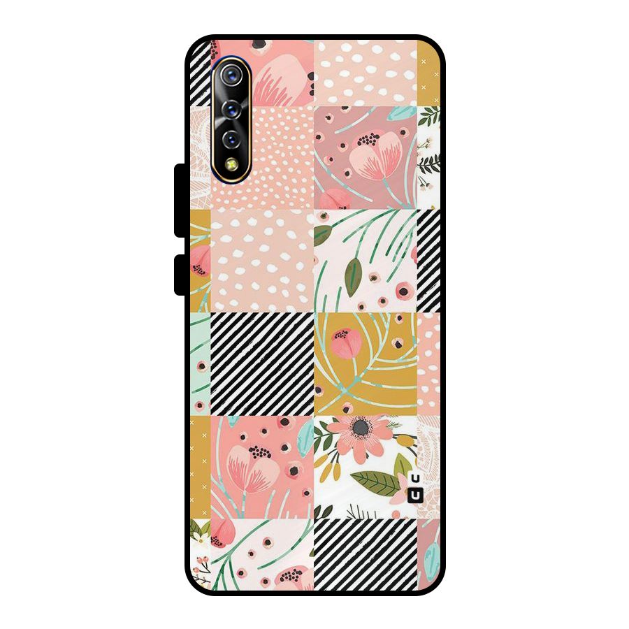 Leaf Stripe Polka Metal Back Case for Vivo S1