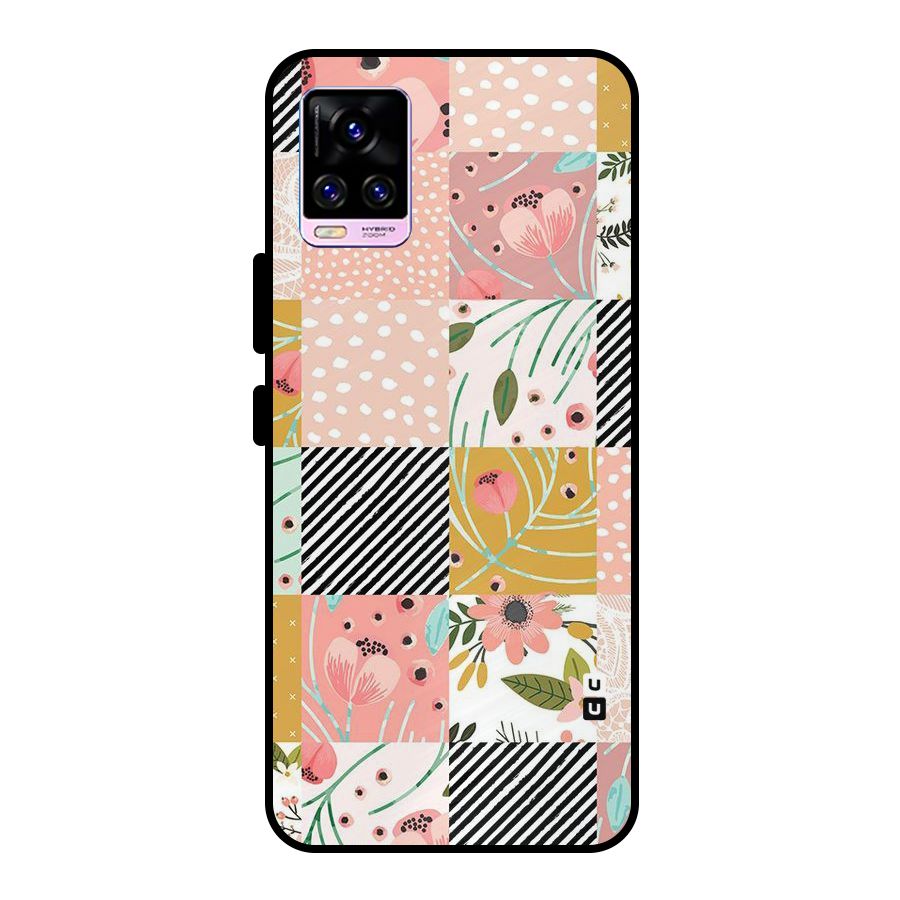 Leaf Stripe Polka Metal Back Case for Vivo V20 Pro
