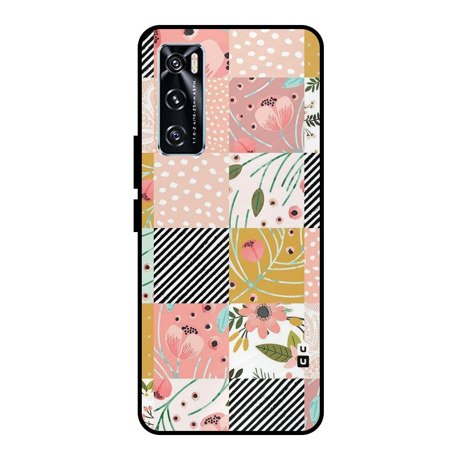 Leaf Stripe Polka Metal Back Case for Vivo V20 SE