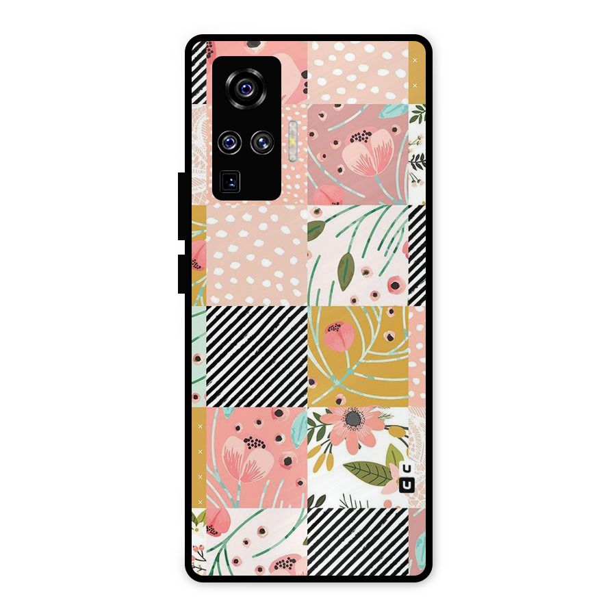 Leaf Stripe Polka Metal Back Case for Vivo X50 Pro
