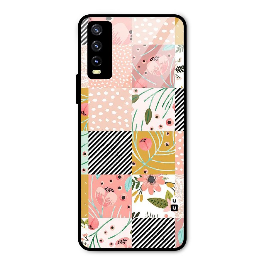 Leaf Stripe Polka Metal Back Case for Vivo Y20
