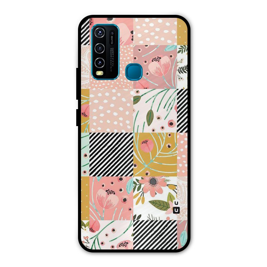 Leaf Stripe Polka Metal Back Case for Vivo Y50