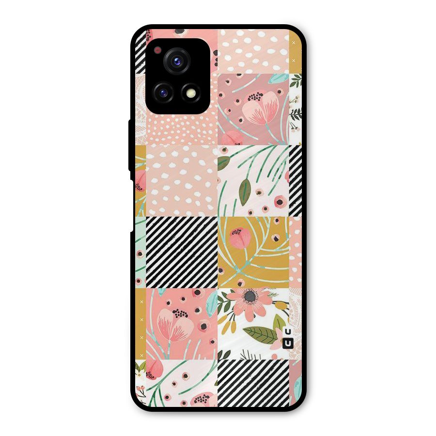Leaf Stripe Polka Metal Back Case for Vivo Y72 5G