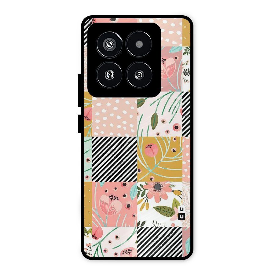 Leaf Stripe Polka Metal Back Case for Xiaomi 14 Pro