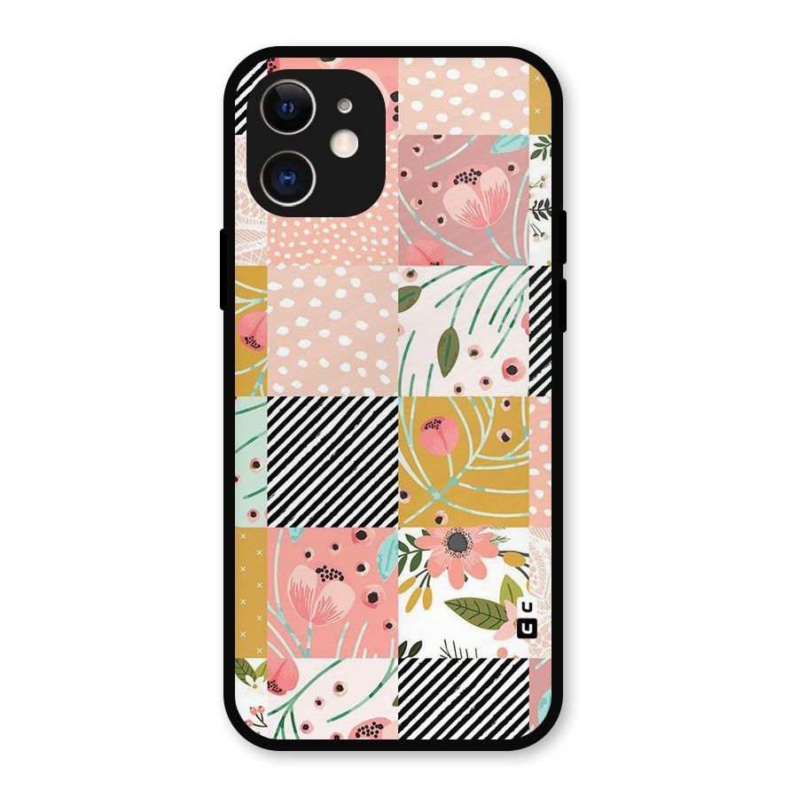 Leaf Stripe Polka Metal Back Case for iPhone 12