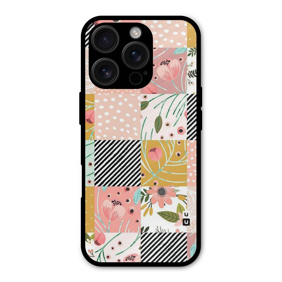 Leaf Stripe Polka Metal Back Case for iPhone 16 Pro
