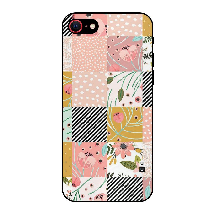 Leaf Stripe Polka Metal Back Case for iPhone SE 2022