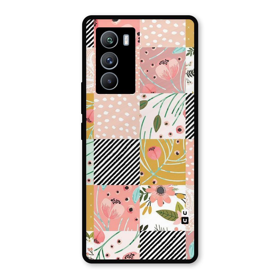 Leaf Stripe Polka Metal Back Case for iQOO 9 SE