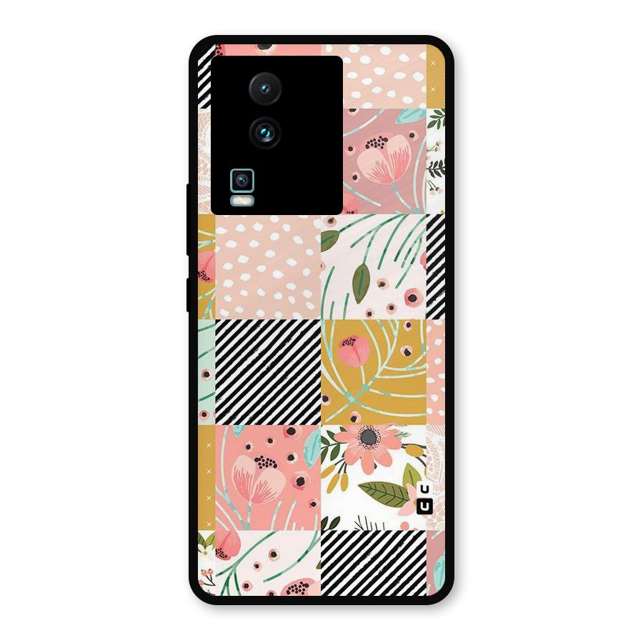 Leaf Stripe Polka Metal Back Case for iQOO Neo 7
