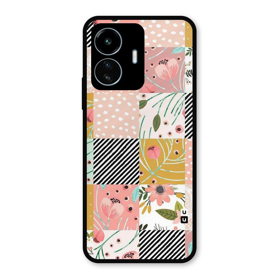Leaf Stripe Polka Metal Back Case for vivo iQOO Z6 Lite 5G