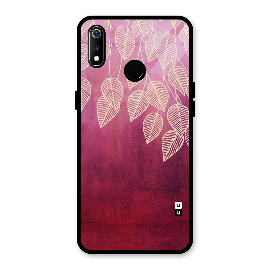 Leafy Outline Glass Back Case for Realme 3