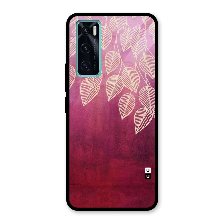 Leafy Outline Glass Back Case for Vivo V20 SE