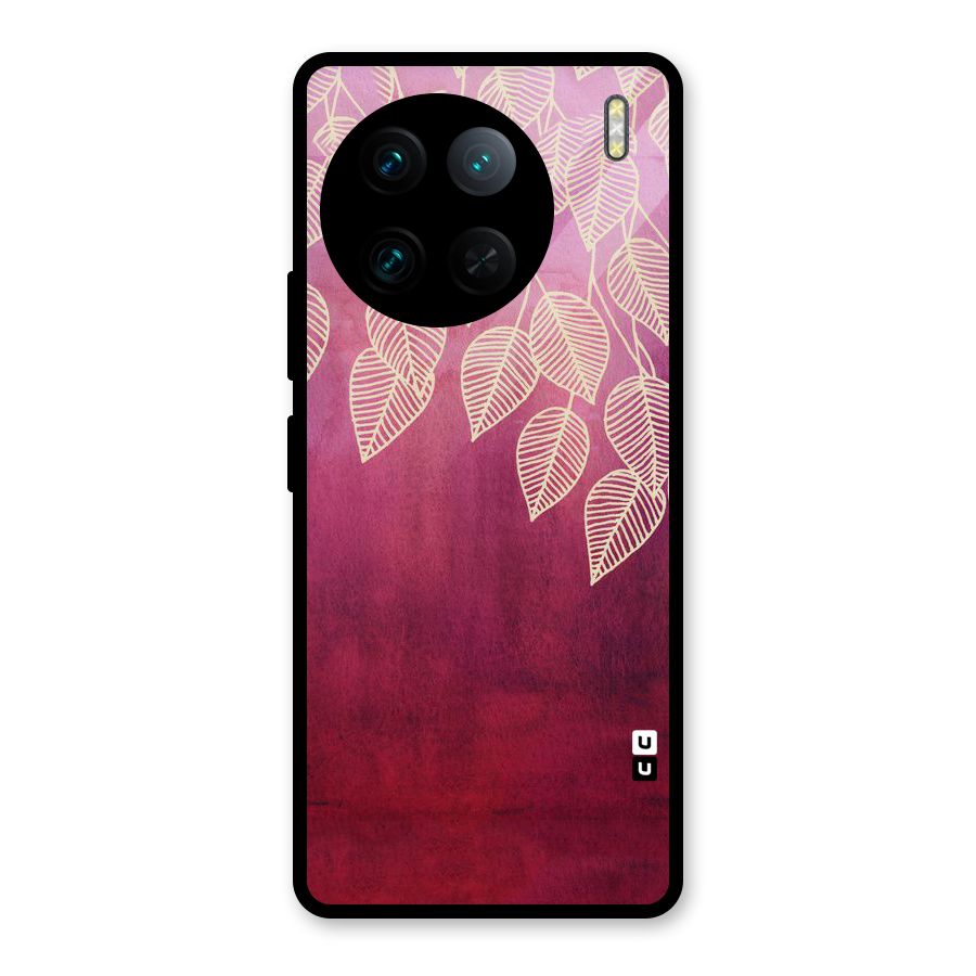 Leafy Outline Glass Back Case for Vivo X90 Pro