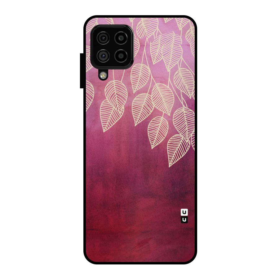 Leafy Outline Metal Back Case for Galaxy A22 4G